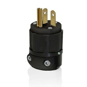 Leviton 5366-PLB Connectors, 20A 125V 2-Pole 3-Wire Plug, Lighted