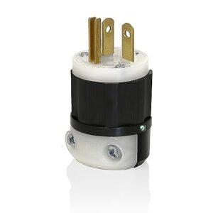 Leviton 5366-PLC Connectors, 20A 125V, 2-Pole 3-Wire, Lighted Plug