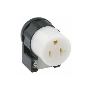 Leviton 5369-CA Connector, 20A 125V 2-Pole 3-Wire, Black