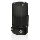 Leviton 5369-PLB Straight Blade Connector, Industrial Grade, 20A, 125V, Black