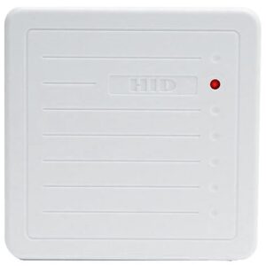 HID 5455BWN00 ProxPro II Proximity Reader with Wiegand Output, Pigtail, Beep On, LED Normally Red, Reader Flashes Green on Tag Read, White