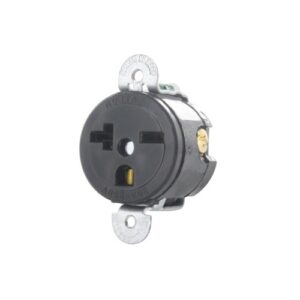 Leviton 5458-SS Single Receptacle, 2-Pole, 3-Wire, 20A, 250V