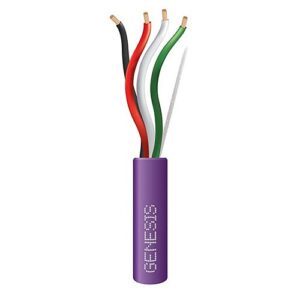 Genesis 54745510 16/4 Stranded Riser Audacious Speaker Cable, Unshielded, CMR, FT4, Sunlight Resistant, CL2R, 500' (152.4m), REELEX Pull Box, Purple