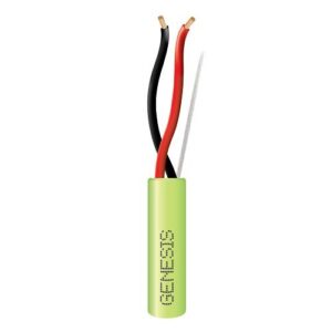 Genesis 54755545 14/2 Stranded Riser Audacious Speaker Cable, Unshielded, CMR, FT4, Sunlight Resistant, CL2R, 500' (152.4m), REELEX Pull Box, Neon Green