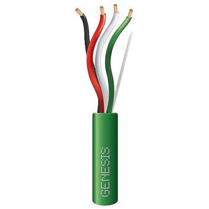 Genesis 54766105 14/4 Stranded Riser Audicious Speaker Cable, Unshielded, CMR, FT4, Sunlight Resistant, CL2R, 500' (152.4m), Reel-in-a-Box, Green