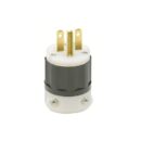 Leviton 5666-PLC Straight Blade Plug, Industrial Grade, 15A, 250V, Black-White