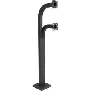 Pedestal Pro 58-9C-D 58" Dual Head, Gooseneck Pedestal, Double Channel, 58" and 42" Neck Heights, 12" Neck Reach, Black Powder Coated