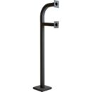 Pedestal Pro 58-9C-DSP 58" Dual Head, Gooseneck Pedestal, Single Channel, 58" and 42" Neck Heights, 12" Neck Reach, Black Powder Coated
