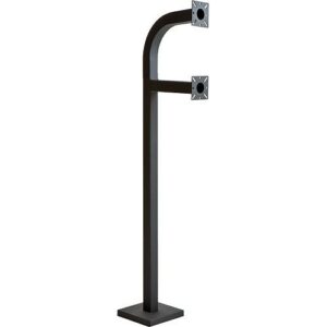Pedestal Pro 58-9C-DSP 58" Dual Head, Gooseneck Pedestal, Single Channel, 58" and 42" Neck Heights, 12" Neck Reach, Black Powder Coated