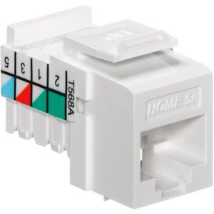 Leviton 5EHOM-RW5 Home CAT5E Connector, White