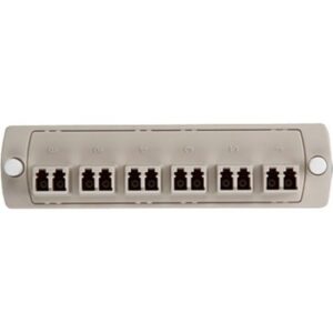 Leviton 5F100-2IL SDX Precision Molded Plate 62.5, 125um Multimode OM1, Duplex LC, 12 Fibers, Zirconia Ceramic Sleeve, Beige