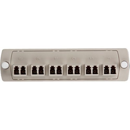 Leviton 5F100-2IL SDX Precision Molded Plate 62.5, 125um Multimode OM1, Duplex LC, 12 Fibers, Zirconia Ceramic Sleeve, Beige