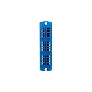 Leviton 5F100-4LL SDX Precision Molded Plate, Single-mode OS1/2, Quad LC, 24 fibers, Zirconia Ceramic Sleeve, Blue