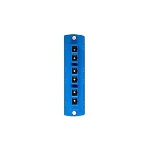 Leviton 5F100-6LC SDX Precision Molded Plate, Single-Mode OS2, Duplex SC, 6-Fibers, Zirconia Ceramic Sleeve, Blue