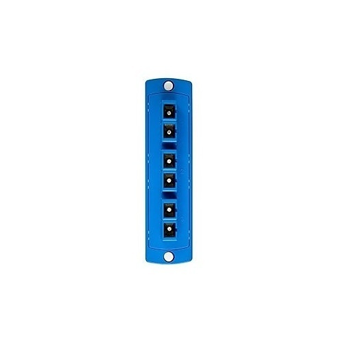 Leviton 5F100-6LC SDX Precision Molded Plate, Single-Mode OS2, Duplex SC, 6-Fibers, Zirconia Ceramic Sleeve, Blue