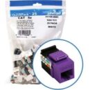 Leviton 5G108-BP5 GigaMax CAT5e QuickPort Jack QuickPack, 25-Pack, Purple