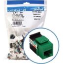 Leviton 5G108-BV5 GIGAMAX Cat 5e QUICKPORT Jack QUICKPACK, 25-pack, Green