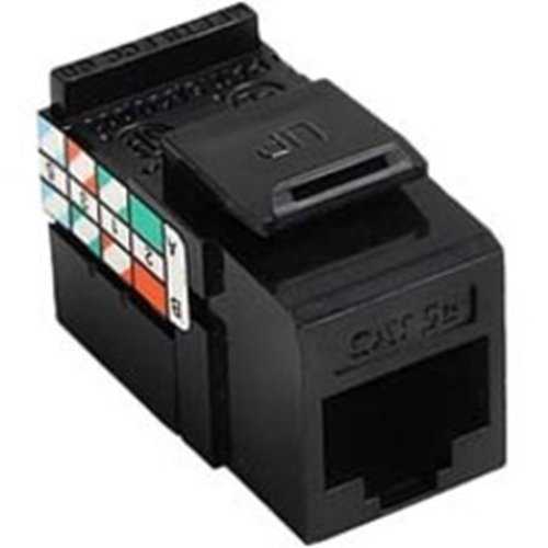 Leviton 5G108-RE5 GigaMax CAT5e QuickPort Jack, Black