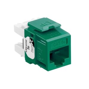 Leviton 5G110-RV5 GigaMax CAT5E+ Component-Rated Keystone Jack, Green