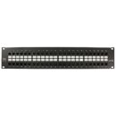 Leviton 5G270-U48 CAT5e Flat QuickPort Patch Panel with Cable Management Bar, 48-Port, 2RU, Black