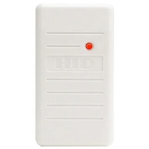 HID 6005BWB00 ProxPoint Plus Proximity Reader with Wiegand Output, Pigtail, Beep On, LED Normally Red, Reader Flashes Green on Tag Read, Classic White