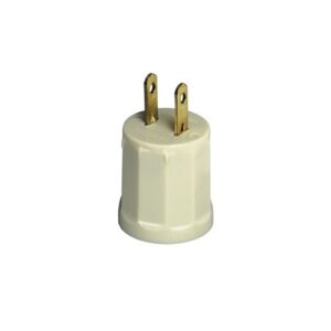 Leviton 61-I Adapt Plug Receptacle to Lamp, 660W, 125V, Ivory