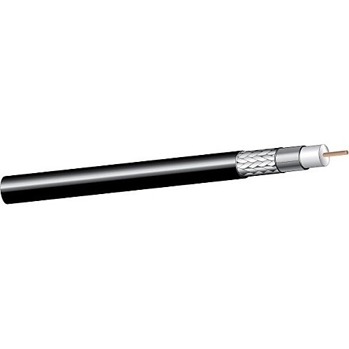West Penn 6100EZBK1000 RG6 Coaxial Cable, CCS PVC, Black, EZBOX, 1M