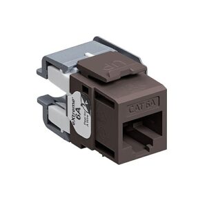 Leviton 6110G-RB6 EXTREME Cat 6A QUICKPORT Jack, Channel-Rated, Brown