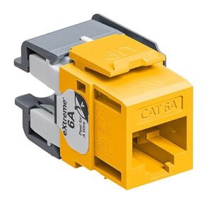 Leviton 6110G-RY6 eXtreme CAT6A QuickPort Jack, Channel-Rated, Yellow