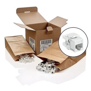 Leviton 61110-2W6 eXtreme CAT6 QuickPort Jack, 200-Pack, White