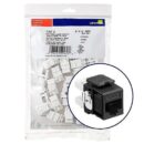 Leviton 61110-BE6 eXtreme CAT6 QuickPort Jack QuickPack, 25-Pack, Black