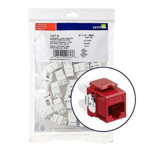 Leviton 61110-BR6 eXtreme CAT6 QuickPort Jack QuickPack, 25-Pack, Dark Red