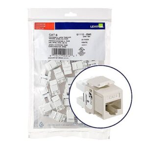 Leviton 61110-BT6 eXtreme CAT6 QuickPort Jack QuickPack, 25-Pack, Light Almond