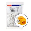 Leviton 61110-BY6 eXtreme CAT6 QuickPort Jack QuickPack, 25-Pack, Yellow