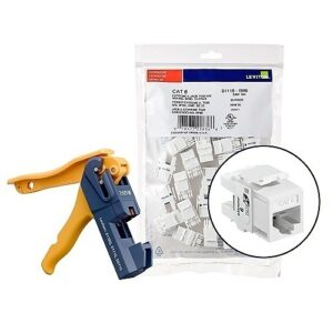 Leviton 61110-JW6 Keystone Jack, 150 Xtrm Cat 6+ Snap in Jack Wht
