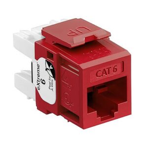 Leviton 61110-RR6 eXtreme CAT6 QuickPort Jack, Dark Red