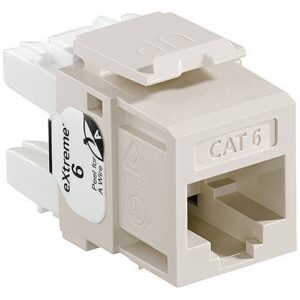 Leviton 61110-RT6 eXtreme CAT6 QuickPort Jack, Light Almond