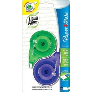 Paper Mate 6137206 Liquid Paper Dryline Extra-Long Correction Tapes, 2-Pack