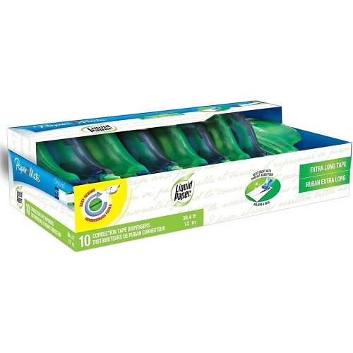 Paper Mate 6137406 Liquid Paper Dryline Extra-Long Correction Tapes, 10-Pack