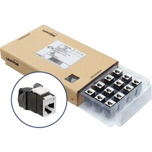 Leviton 61UJK-CW6 Atlas-X1 CAT6 UTP QuickPort Jack, White, 12-Pack