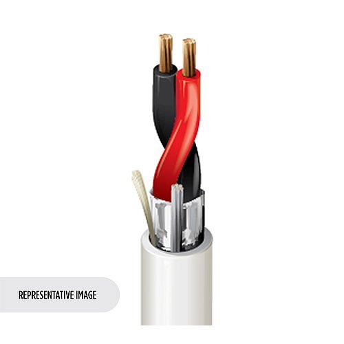 Belden 6300FE 8771000 18/2 Security and Commercial Audio Cable, CMP, BC, O/A Foil, 1000' (304.8m) Reel