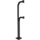 Pedestal Pro 64-9C-D 64" and 42" Black Steel Dual Height Gooseneck Pedestal with Rectangle Tube (Pad Mount)