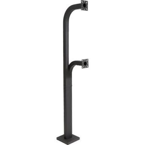 Pedestal Pro 64-9C-D 64" and 42" Black Steel Dual Height Gooseneck Pedestal with Rectangle Tube (Pad Mount)
