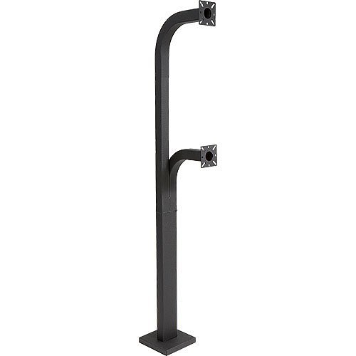 Pedestal Pro 64-9C-D 64" and 42" Black Steel Dual Height Gooseneck Pedestal with Rectangle Tube (Pad Mount)