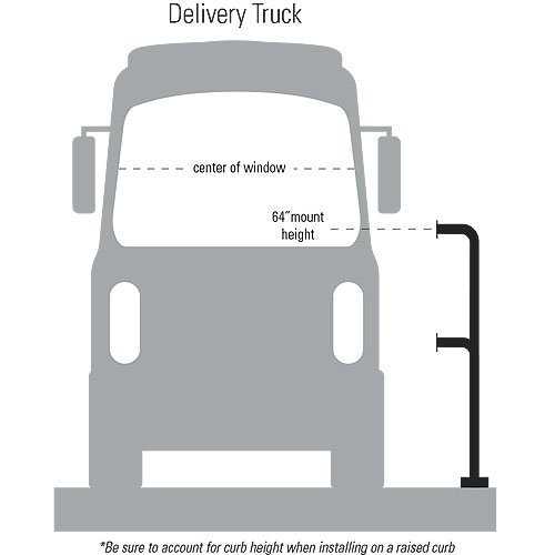 Pedestal Pro 64-9C-D 64" and 42" Black Steel Dual Height Gooseneck Pedestal with Rectangle Tube (Pad Mount)
