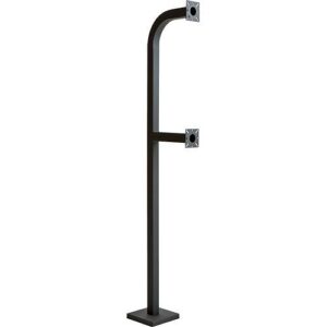 Pedestal Pro 64-9C-DSP 64" and 42" Black Steel Dual Height Gooseneck Pedestal with Square Tube (Pad Mount)