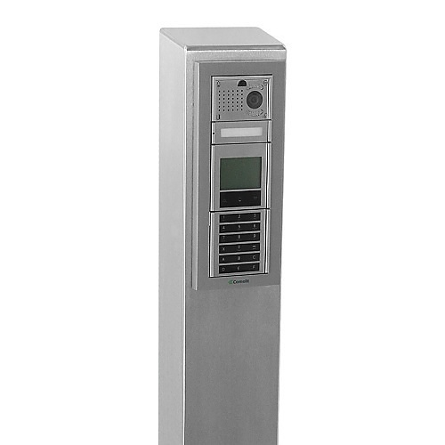 Pedestal Pro 64TOW-COM-002-304 Access Control Mounting Post, 54" Stainless Steel Bollard, Architectural Tower Design, Includes IKALL 2 Module