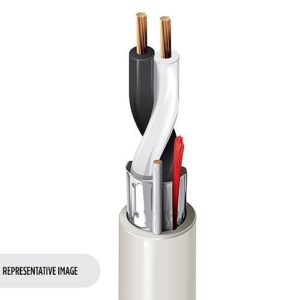 Belden 6500FE 009Z1000 22/2 Stranded BC Speaker Cable, Plenum-CMP, Flamarrest Jacket with Ripcord, 1000' (304.8m) ReelTuff Box, White