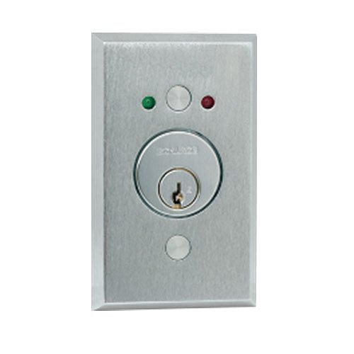 Schlage 653-04 630 L2 650 Series Key Switches, SPDT Maintained Single Direction with LEDs (Red/Green), Dual Voltage 12/24V DC, Satin Stainless Steel