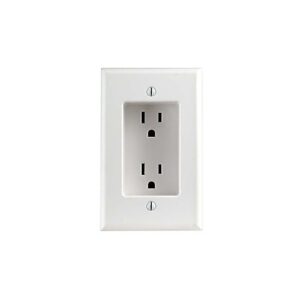 Leviton 689-W 15 A, 1-Gang Recessed Single Outlet/Receptacle, White